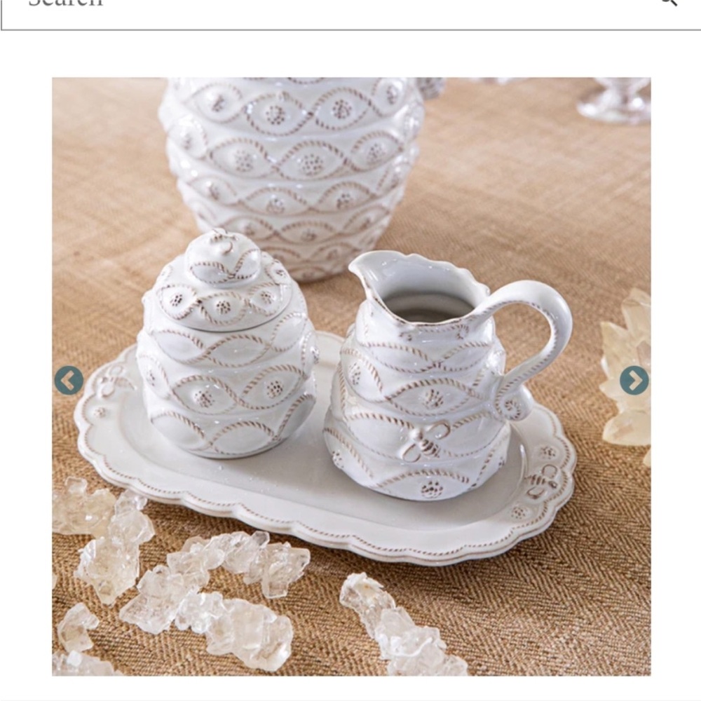 Juliska Jardins du Monde 3 pc creamer and sugar set whitewash - Picture 3 of 8